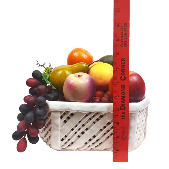 Vintage Ceramic Pottery Basket Fruit Bowl Savoir Vivre Made in Portugal w Fruit - Picture 7 of 12